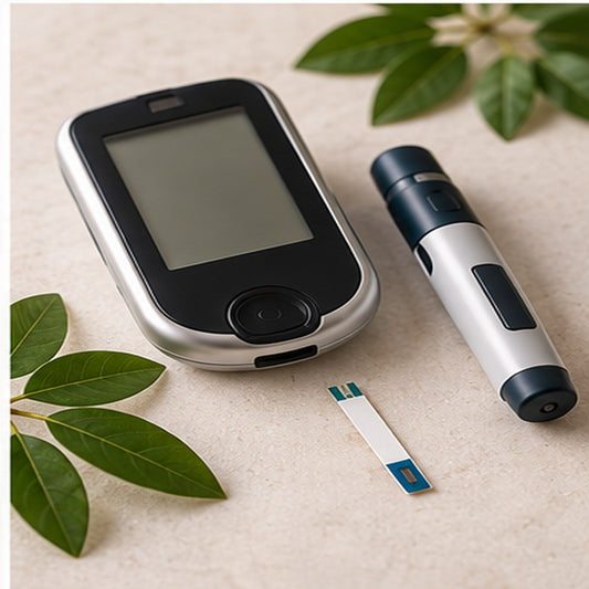 Blood ketone meter starter kit with test strips and a lancing device