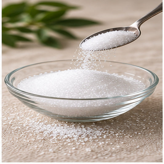 Granulated erythritol and monk fruit sweetener, a sugar free one to one sugar replacement