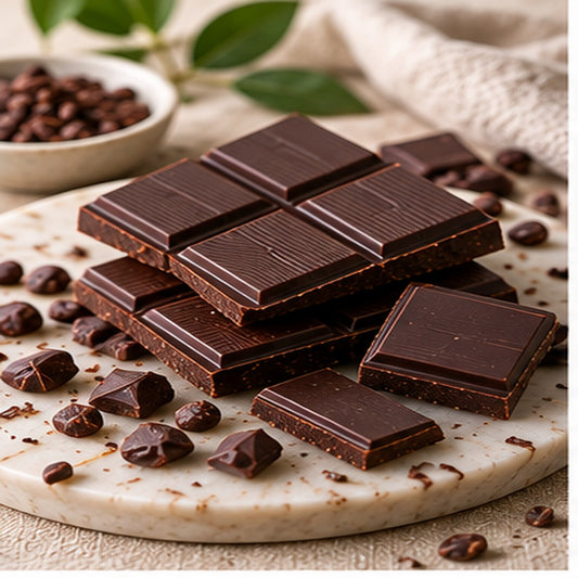 Sugar free dark chocolate, sweetened without sugar for a keto diet